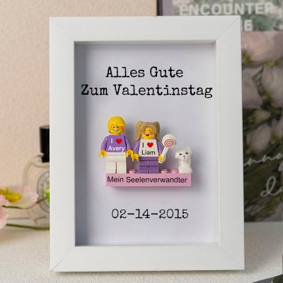 Personalisierte Figur mit Rahmen für Paar Valentinstag Geschenk