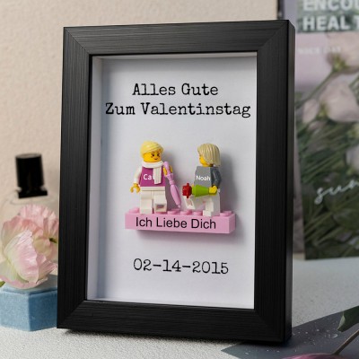 Personalisierte Figur mit Rahmen für Paar Valentinstag Geschenk