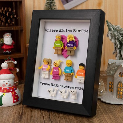 Personalisierte Kleine Figur mit Rahmen für Familie Weihnachtsgeschenk