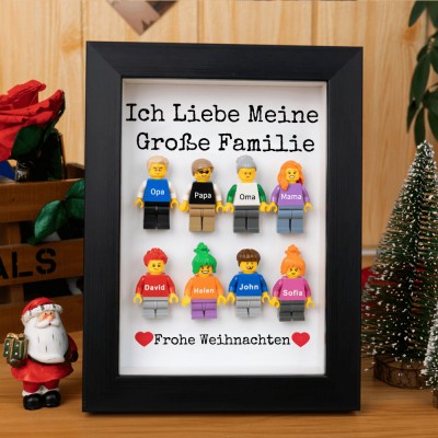 Personalisierte Kleine Figur mit Rahmen für Familie Weihnachtsgeschenk