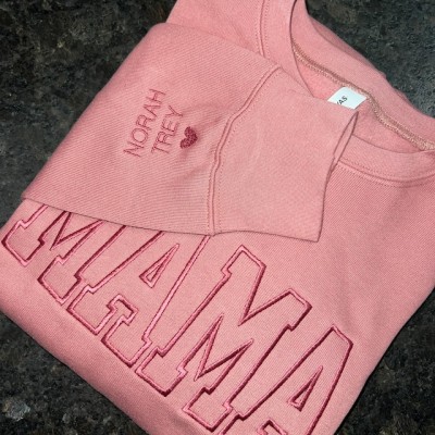 Benutzerdefinierte Mama bestickt Sweatshirt Hoodie mit Kindernamen für Muttertag Geschenkideen