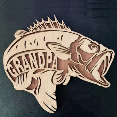 Personalisierte Bass Fish Vatertagsgeschenk für Opa Papa Papa