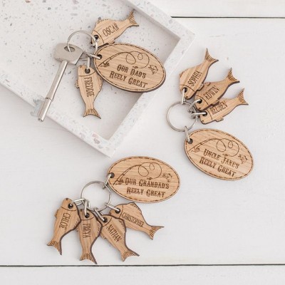 Vatertagsgeschenk Personalisierte Angeln Schlüsselanhänger Wir sind süchtig nach Papa Papa Opa