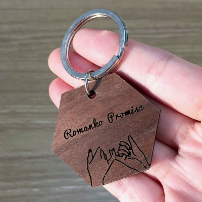 Personalisierte Holz Schlüsselanhänger Jahrestag Valentinstag Paar Geschenk