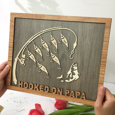 Süchtig nach Papa, Opa, personalisiertes Angelausflugsgeschenk zum Vatertag