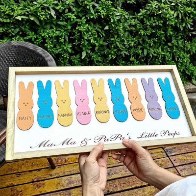Ostern Peeps Zeichen personalisierte gravierte Name Holzhase Wohnkultur Opa Oma Geschenk