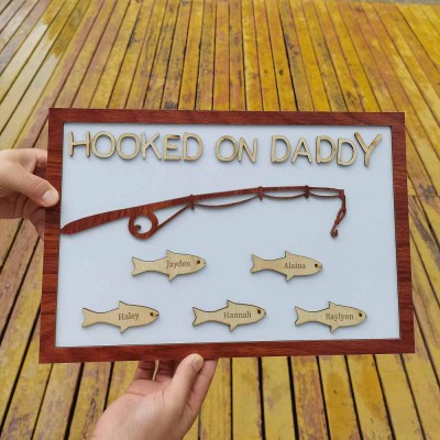 Süchtig Nach Papa Papa Opa personalisierte 1-10 Namen gravierte Angelausflug Geschenk für ihn