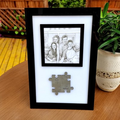 Personalisierte Muttertagsgeschenk Familienfoto hält uns zusammen Puzzleteile Namensschild Wanddekoration