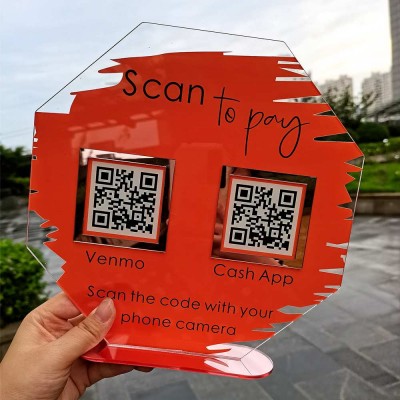 Personalized Octagon Business Double Payment QR Code Sign