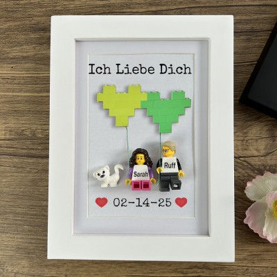 Personalisierte Figur mit Rahmen für Paar Valentinstag Geschenk
