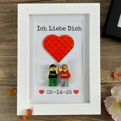 Personalisierte Figur mit Rahmen für Paar Valentinstag Geschenk