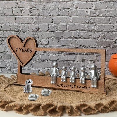 6 Years Our Little Family Personalized Sculpture Figurines 6th Anniversary Christmas Gift