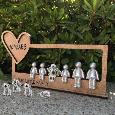 10 Years Our Little Family Personalized Sculpture Figurines 10th Anniversary Christmas Gift
