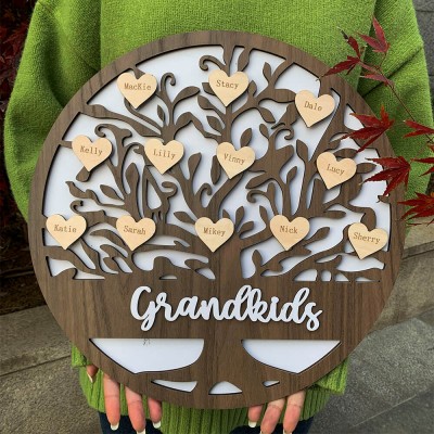 Personalisierte Familie Herz Baum Name Gravierte Zeichen Wohnkultur Weihnachtsgeschenk