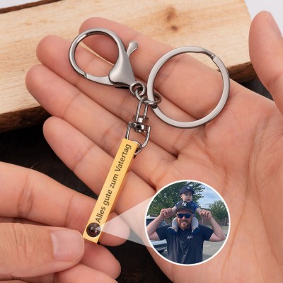Personalisierter Fotoprojektions-Schlüsselanhänger für Geschenkideen zum Vatertag für Papa