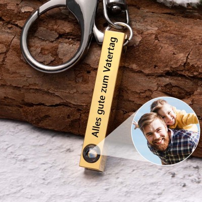 Personalisierter Fotoprojektions-Schlüsselanhänger für Geschenkideen zum Vatertag für Papa