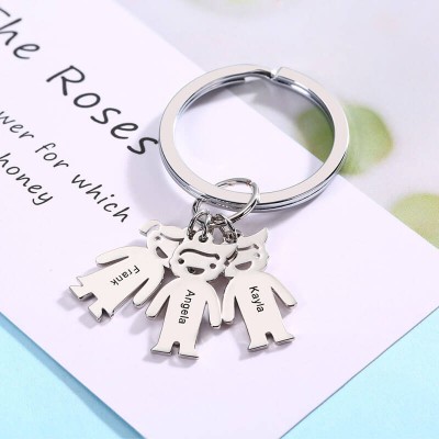 Personalisierte 1-10 Kinder Charms mit Namensgravur Schlüsselanhänger