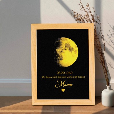 Personalisierte Mondphase Holz Zeichen Familie Keepsake Geschenke Muttertag Geschenkideen