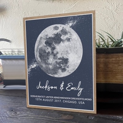 Personalisierte Paar Mondphase Zeichen Keepsake Geschenke für Valentinstag