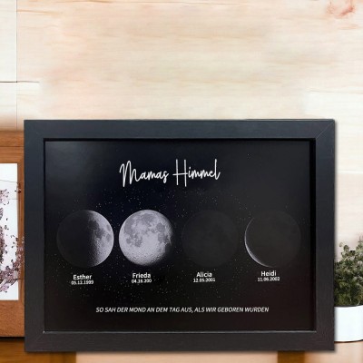 Personalisierte Mondphase Rahmen mit dem Namen des Kindes für MAMA/OMA Muttertag Geschenk