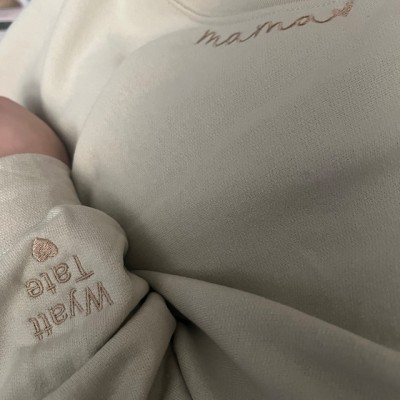 Individuell bestickt Mama Sweatshirt Hoodie mit Kindernamen für Muttertag Geschenkideen