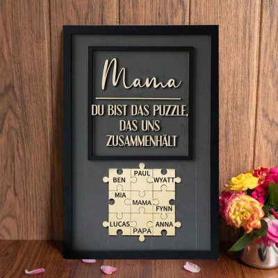 Benutzerdefinierte Mama Puzzle Zeichen mit Namen des Kindes für Mama/Oma Weihnachtsgeschenk