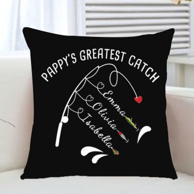 Personalisierte Familiennamen Kissenbezug Papa Opa Papas größter Fang Vatertagsgeschenk