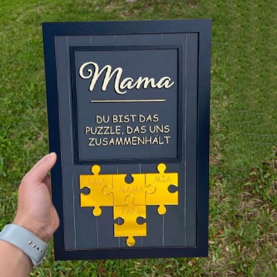 Benutzerdefinierte Mama Puzzle Zeichen mit Namen der Kinder für Mama Oma Muttertag