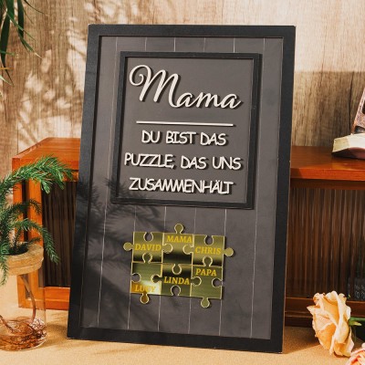 Benutzerdefinierte Mama Puzzle Zeichen mit Namen der Kinder für Mama Oma Muttertag