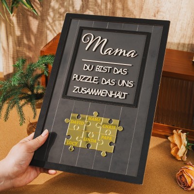 Benutzerdefinierte Mama Puzzle Zeichen mit Namen der Kinder für Mama Oma Muttertag