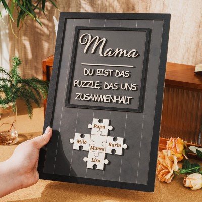 Benutzerdefinierte Mama Puzzle Zeichen mit Namen der Kinder für Mama Oma Muttertag