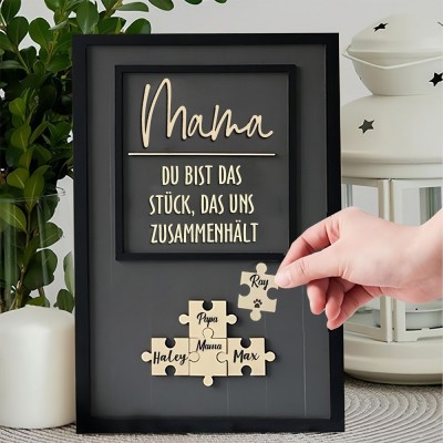 Benutzerdefinierte Mama Puzzle Zeichen mit Namen des Kindes für Mama/Oma Muttertag