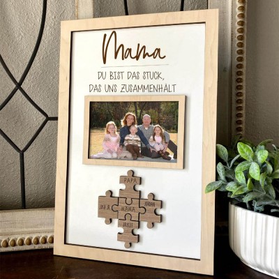Benutzerdefinierte Mama Puzzle Zeichen mit Namen des Kindes für Mama/Oma Muttertag