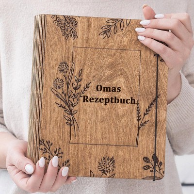 Personalisierte Familien Hölzerne Rezeptbuch Für Weihnachten Geschenk