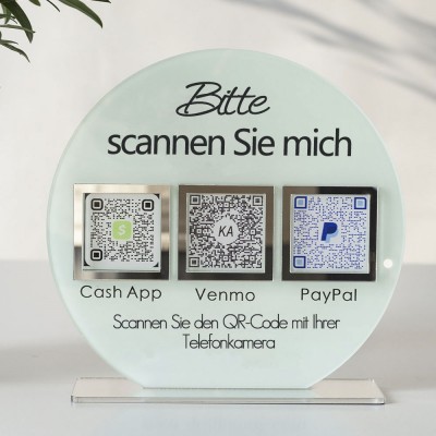 Personalized 3 QR Code Sign Business Payment & Social Media Sign