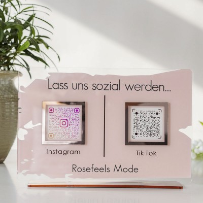 Personalized Instagram Facebook Tiktok Multi Social QR Code Sign For Pup Up Shop