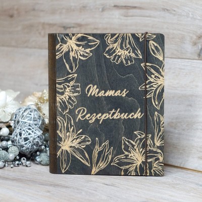 Personalisierte Mama Hölzerne Rezeptbuch Für Weihnachten Geschenk