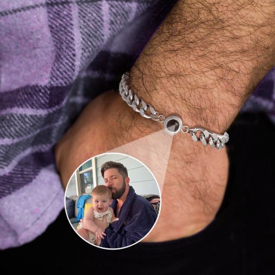 Personalisierte Fotoprojektionsarmband-Geschenkideen für Papa zum ersten Vatertag