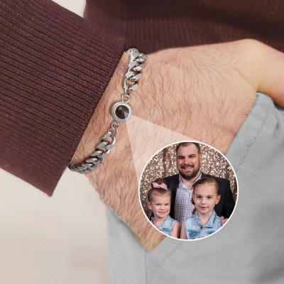 Personalisierte Fotoprojektionsarmband-Geschenkideen für Papa zum Vatertag