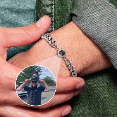 Personalisierte Fotoprojektionsarmband-Geschenkideen für Papa zum ersten Vatertag