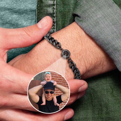 Personalisiertes Fotoprojektionsarmband für Geschenkideen zum ersten Vatertag