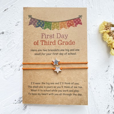 Back to School Armband Erster Tag der dritten Klasse Geschenk für Kinder 2er Set