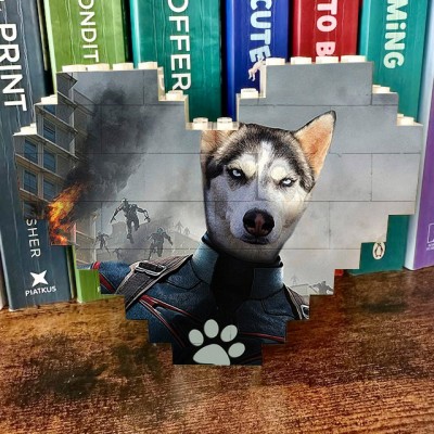 Personalisierter Herz-Fotoblock-Puzzle-Baustein für Tierliebhaber-Andenken