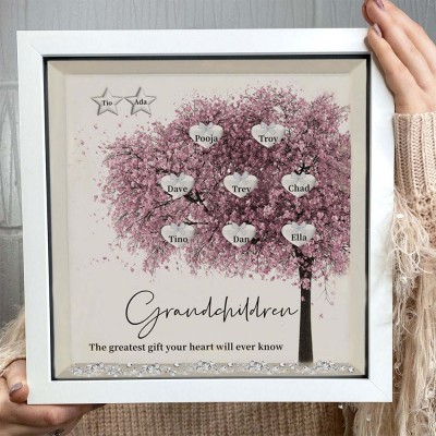 Custom Family Tree Frame With Grandchildren Names The Greatest Gift For Anniversary New Home