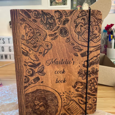 Individuelles Familien-Rezeptbuch aus Holz für Mama, Oma, Geschenkideen zum Weihnachtstag