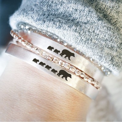Personalisiertes Mama-Bären-Armband für Mama und Oma