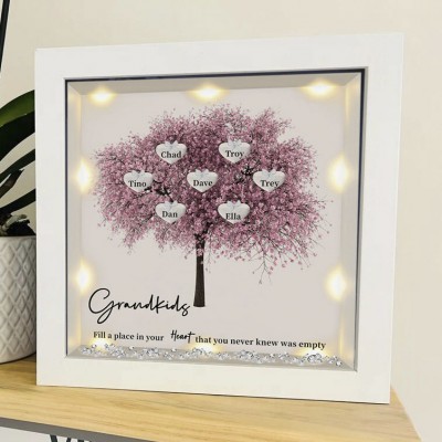 Custom Family Tree Frame With Grandchildren Names Grandchildren Fill a Place For Anniversary Christmas