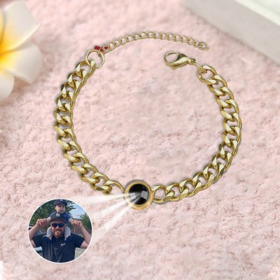 Personalisiertes Fotoprojektions-Armband für Paar-Valentinstag