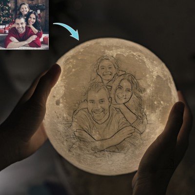 Personalisierte Mondlampe 3D Foto Moonlight Touch Weihnachten Familie Wohnkultur