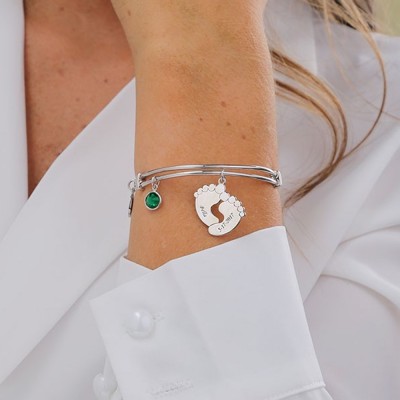 Personalisiertes Namensarmband mit Geburtsstein-Geburtstagsgeschenken für Sie